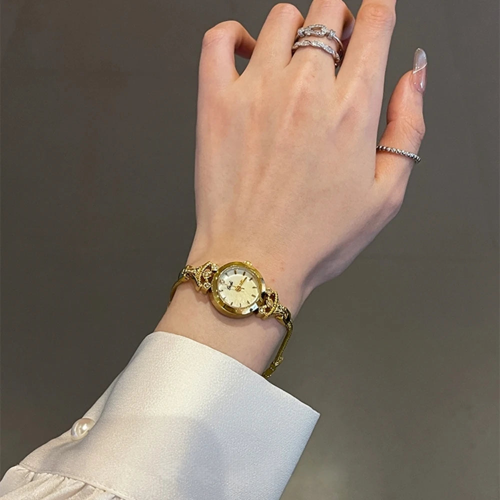 New Elegant Women's Watch Luxury Slim Gold Bracelet Watch Fashion Ladies Quartz Wristwatches Clock Gifts For Woman montre femme