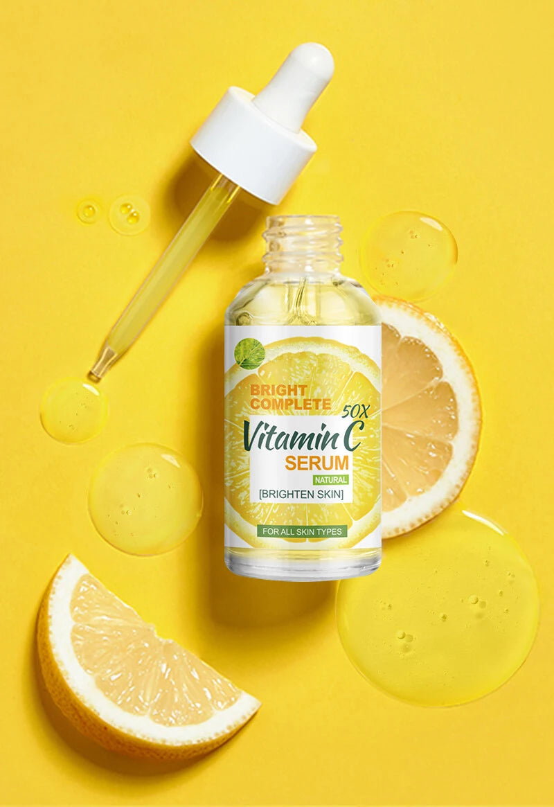 Lemon VC Facial Serum Brightens Skin Tone Fades Acne Marks Evens Complexion 50x Vitamin C Whitening Essence for Radiant Glow