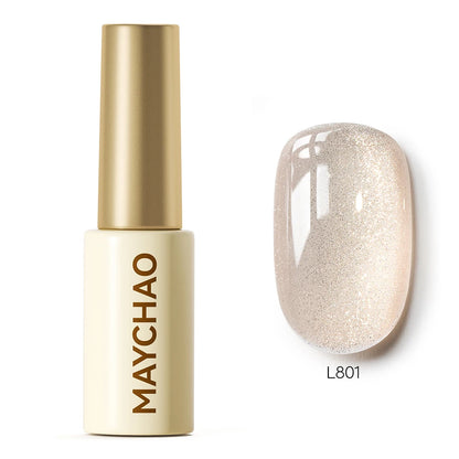 MAYCHAO 5ML Gel Nail Polish 9D Laser Diamond Glitter Cat Eye Gel Semi-Permanent Soak Off UV LED Gel Nail Manicure Tools Nail Art L801