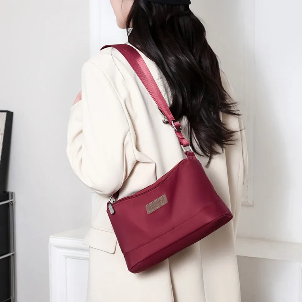 Waterproof Nylon Women Shoulder Bag Three Layers Handbag Ladies Crossbody Bags for Mother Girls Messenger Travel Daily Use Bags