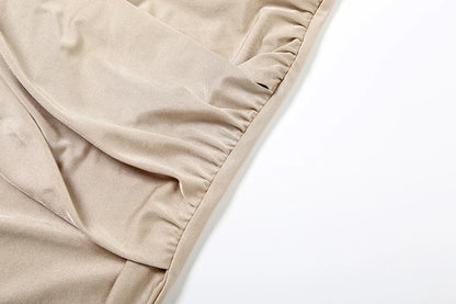 InGrily Simple Smooth Jumpsuit Women Cross v-Neck Long Sleeve Folds Skinny Solid Sexy Hipster Elegant Street Classic Chic Outfit Badiee Stylez