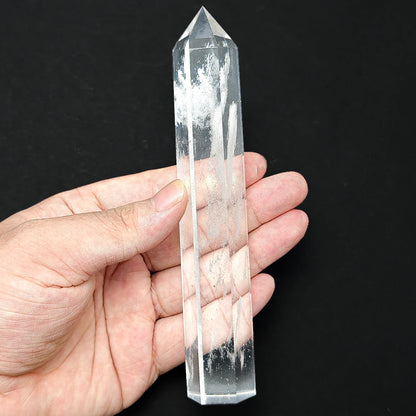 15cm Natural Amethyst Single Pointed Hexagonal Prism Crystal Wand Big Size Lapis Lazuili Tower Home Decoration Labradorite Craft White Smelting Stone