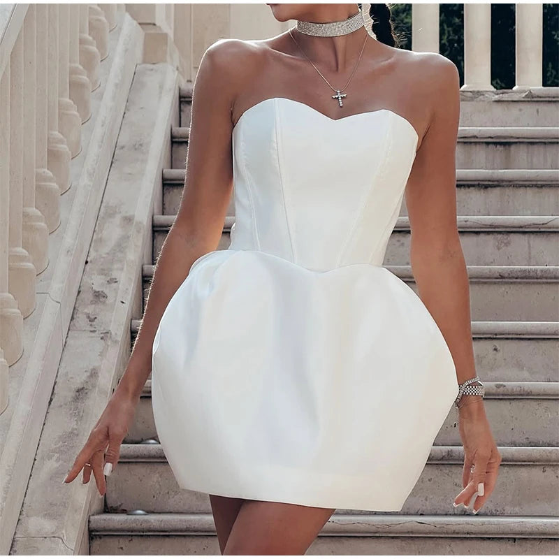 Pink Pleated Knitted Bandage Dress Women Sexy U Neck Sleveeless Slim Vestidos 2025 Summer Party Birthday Lady Mini Dresses Chic