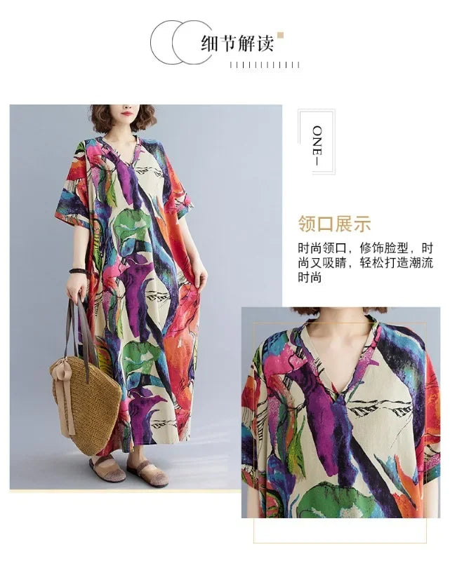 Summer Dress for Women Clothing Long Dress Fashion Clothes Cotton Vintage Harajuku Elegant Streetwear Maxi Beach Dresses