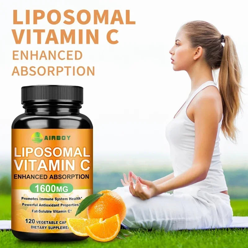 Liposomal Vitamin C Capsules - Improves Skin, Promotes Collagen Production, Support Immune System and Skin Health