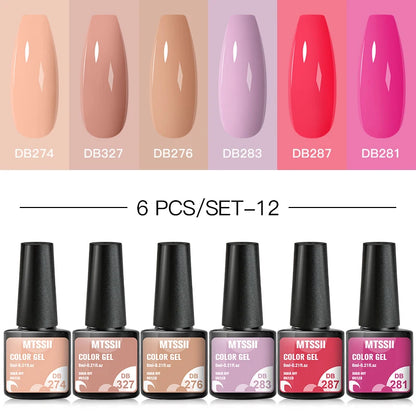 10PCS/Set Gel Nail Polish Set 125 Colors Glitter Semi Permanent Hybrid Gel Varnishes Base Top Coat Soak Off UV LED Nail Art Gel