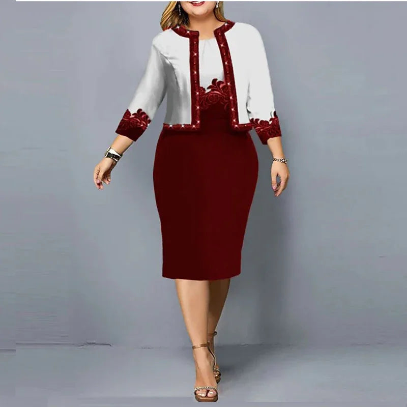 Spring Summer New Solid Women Dress Suits Fashion Floral Printed Cardigan Tops and Tank Dress Casual Elegant Two Piece Sets