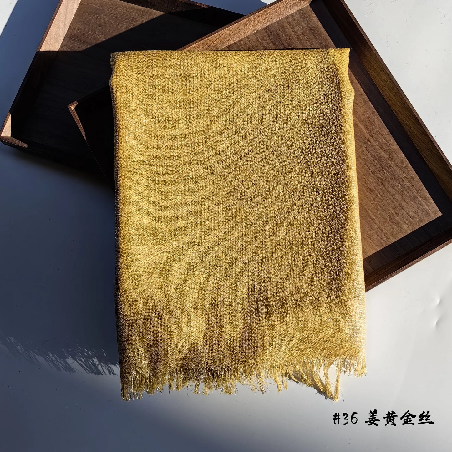 Lastest Brand Design Scarf Shiny Solid Color Shawls Rayon Fabric Gold Silk Silver Wire Head Shawl Fringe Hijab For Women 36