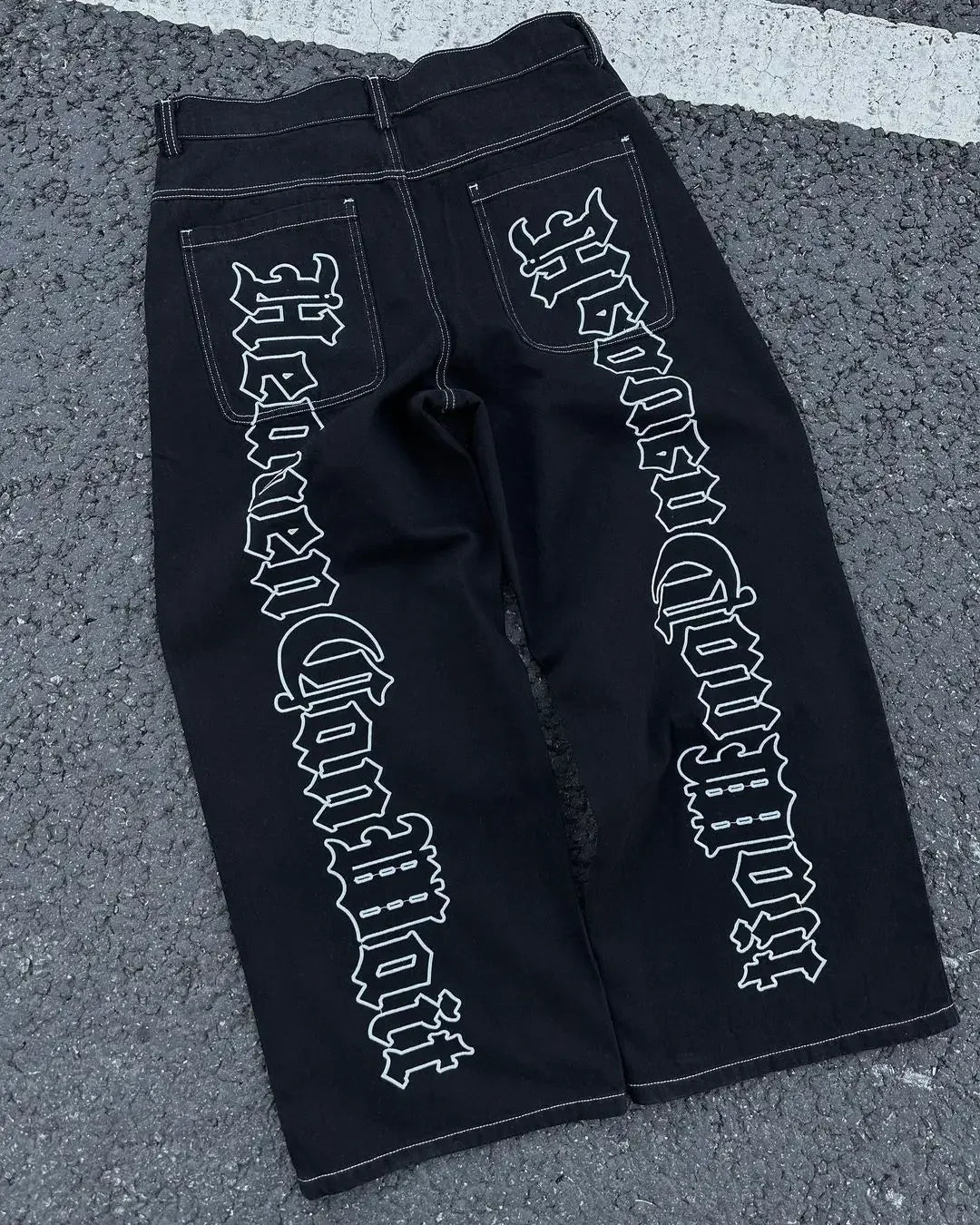 Y2K Fashion Baggy Jeans Denim Cargo Pants Womens Vintage Multi Pocket High Waist New Harajuku Gothic Wide Trouser Streetwear 1 2