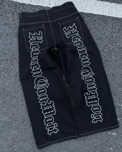 Y2K Fashion Baggy Jeans Denim Cargo Pants Womens Vintage Multi Pocket High Waist New Harajuku Gothic Wide Trouser Streetwear 1 2