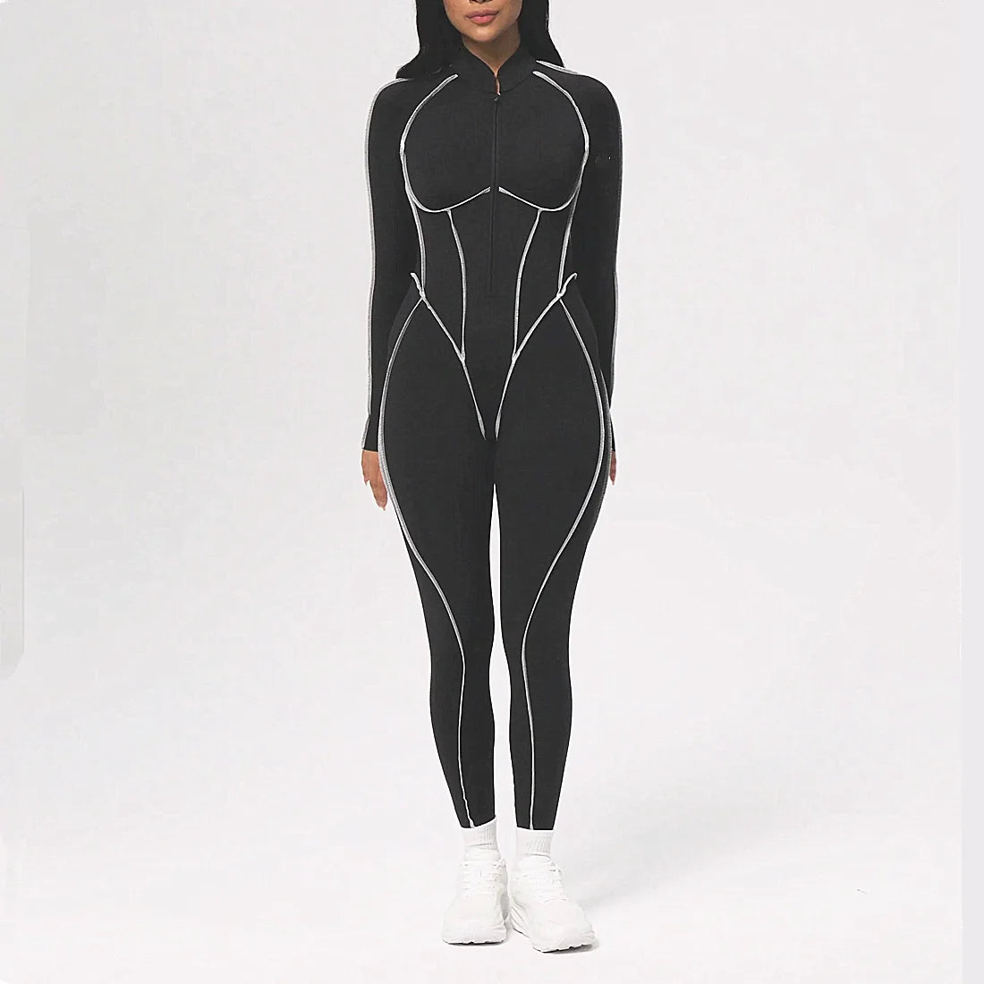 Pad Yoga Set Jumpsuit Short Sleeve Zipper Sports Gym Fitness Women Dance Running Workout Legging Bodysuits Active Wear XP83 Badiee Stylez