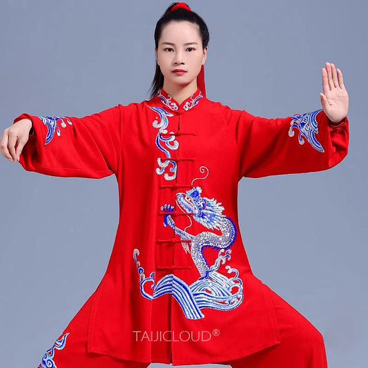 2025 Spring Kung Fu Uniform - Embroidered Tai Chi Clothing for Qigong & Martial Arts Shows (Breathable Loose Design) Badiee Stylez
