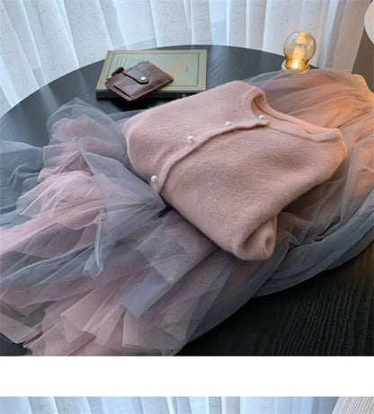 Solid Cardigan Sweater Fall Women Clothing Korean Fashion O-neck Long Sleeve Top Single Breasted Sweet Knitted Mujer Outerwear