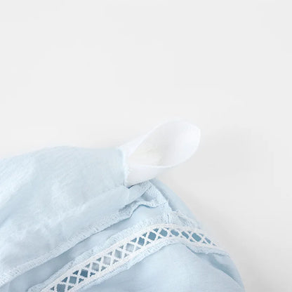 Women's Sexy Pajamas Set V-Neck Strap Suit Elegant Minimalist Faux Cotton Bow Sleeveless Top Long Pants Sleepwear Bra Pads