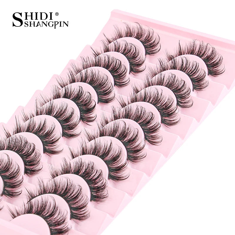 SHIDISHANGPIN 5/10Pairs False Lashes Cat Eye Eyelashes Eyelash Extension 3D Mink Half Lashes Natural Makeup faux Cils maquiagem