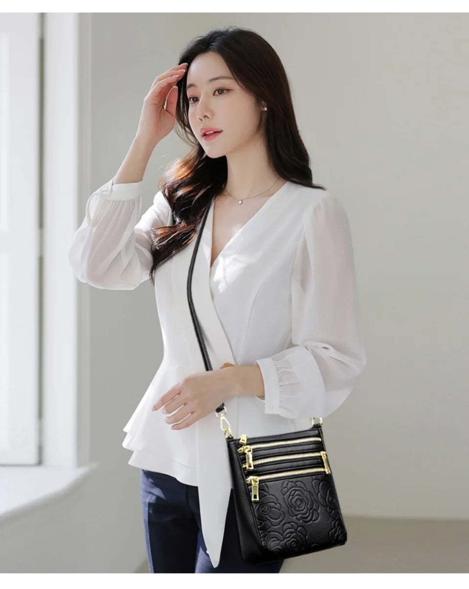 Three Zippers Design Crossbody Bags for Women Soft Leather Handbags High Quality Shoulder Bag Bolsa Women Messenger Bags Sac