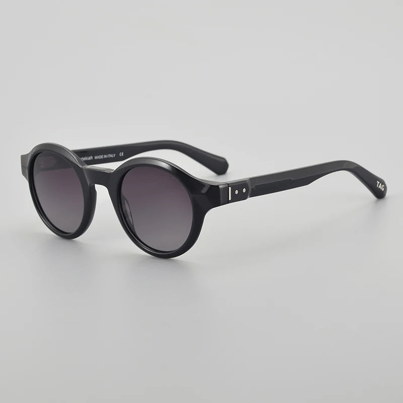TAG Hezekiah luxury Brand vintage Polarized Sunglasses Men Women Retro round Driving Sun glasses Fashion UV400 acetate Sunglass C001 other
