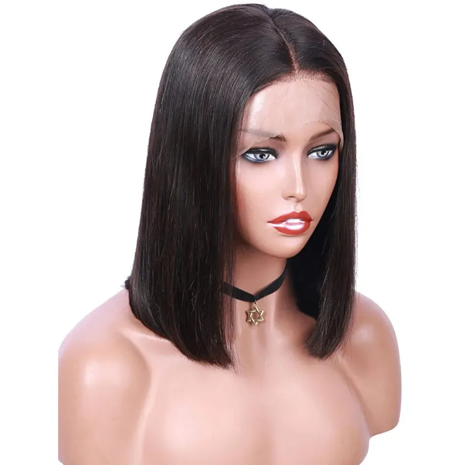 Bone Straight Bob Wig Human Hair 13x4 Lace Wigs Transparent Lace Human Hair Short Wig Pre Plucked 200% Density For Women Badiee Stylez