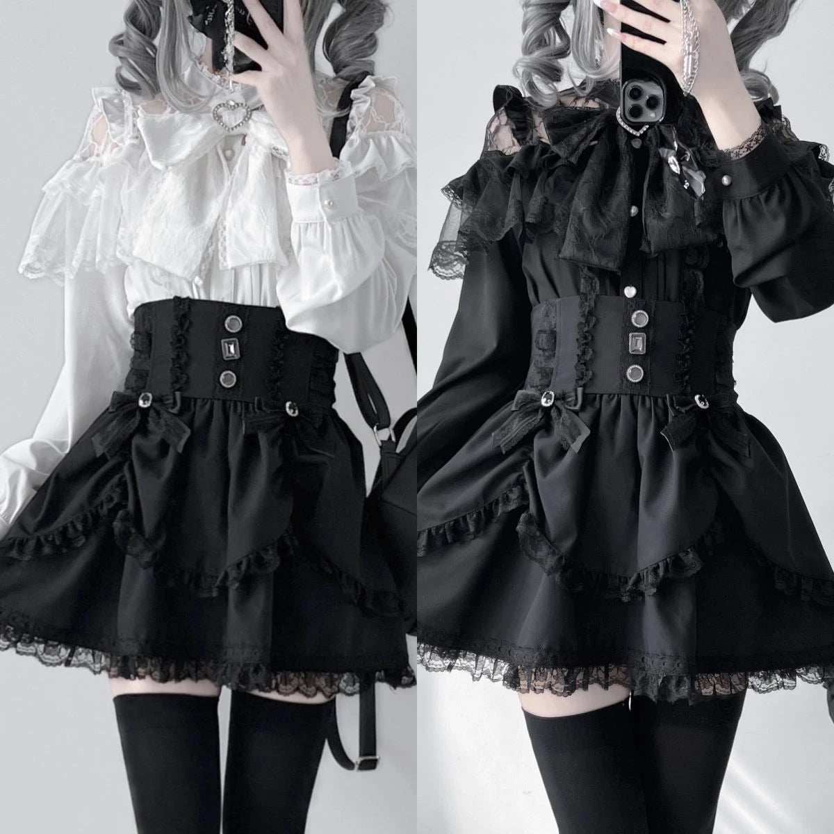 Japanese Kawaii Lolita Lace Patchwork Blouses Summer Women Harajuku Single Breasted Sweet Shirts Summer Girly JK Bow Tops Blusas Badiee Stylez