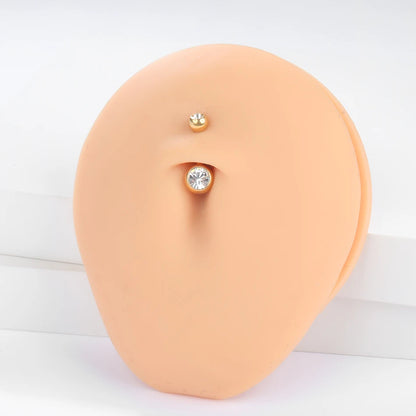 10pcs/lot Titanium CZ Crystal Belly Button Ring Navel Bar Piercing 6/8/10/12mm Belly Nombril Piercing Sexy Jewelry for Women 14G Badiee Stylez