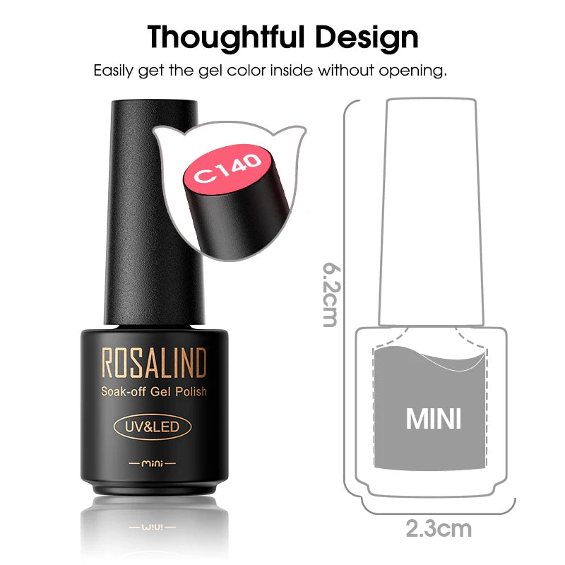 ROSALIND Hot-sale Bottle Gel Nail Polish Vernis Semi Permanent Primer Top Coat Bright Classic For Nail Art Design LED/UV Lamp