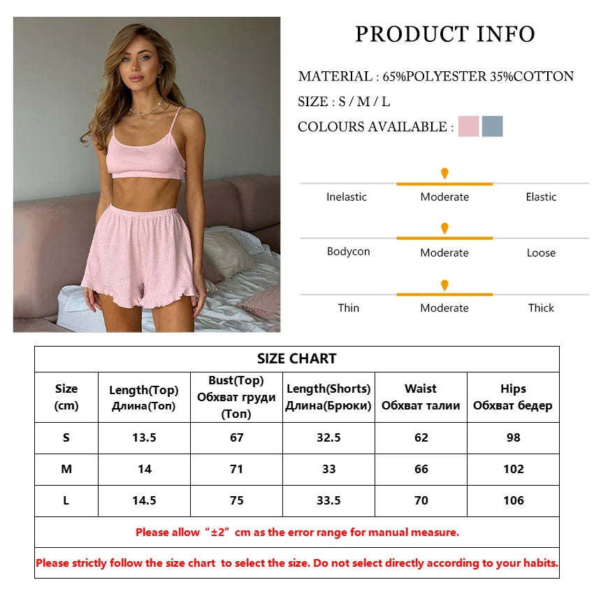 Mathaqiqi Summer Women Sleepwear Set Sexy Tank Tops Pajama Spaghetti Strap Nightgowns Crop Top Nightie Shorts Casual Pyjama Suit