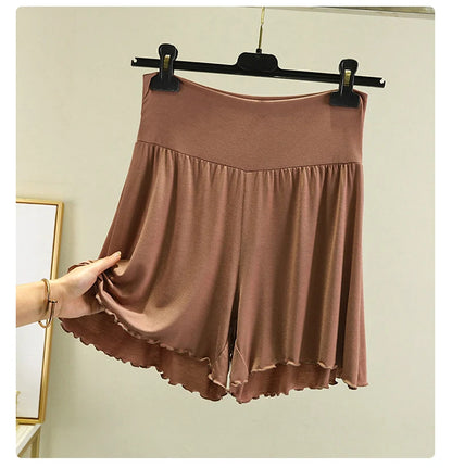 Modal Summer Shorts Sleep Bottoms Women Pure Color Casual Sleepwear Pants 2023 Loose Short Home Wide Leg Pants