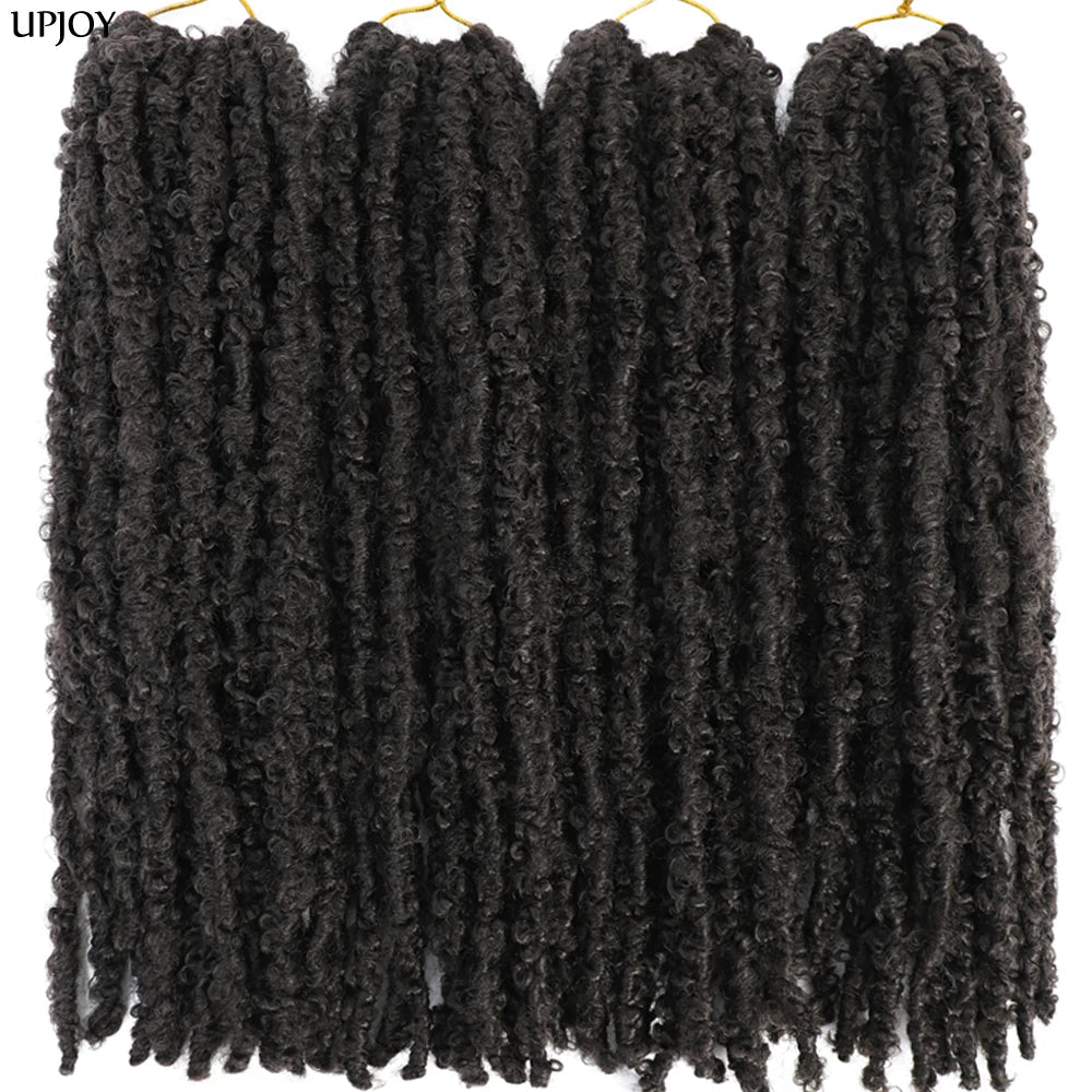 Butterfly Locs Crochet Hair 12 inch Handmade Butterfly Soft Locs Crochet Hair Extensions Synthetic Braiding Hair 12Strands/pack Badiee Stylez