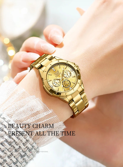 OPK 6001 Women's Watches Original Quartz Watch Waterproof Multifunctional Chronograph Ladies Watches Girls Gifts Reloj Mujer