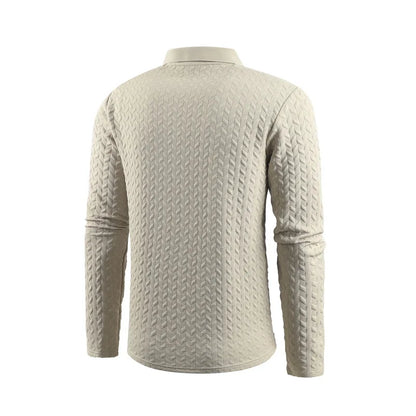 Zipper Polo Collar T Shirt Men Autumn Casual Sports Retro Light Luxury Pullover Fashion Men's Outdoor Long Sleeve Polo Shirts