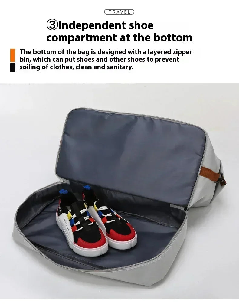 Large Capacity Travel Gym Bag Short-distance Luggage Portable Fitness Bags Shoulder Crossbody Handbags Men's Sports Waterproof B