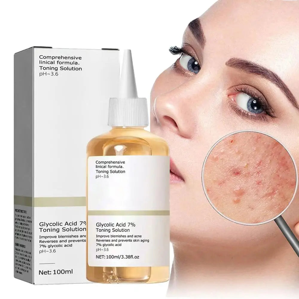 The Glycolic Acid 7% Toning Solution 100ml Repairing Facial Oil Nourishing Gentle Glycolic Acid Toner Face Essence