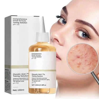 The Glycolic Acid 7% Toning Solution 100ml Repairing Facial Oil Nourishing Gentle Glycolic Acid Toner Face Essence