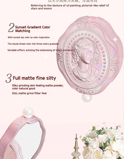 Colorrose Embossed Powder Blush Blue Genuine Nude Makeup Natural Party Blusher Shimmer Pearlescent Highlight Eyeshadow