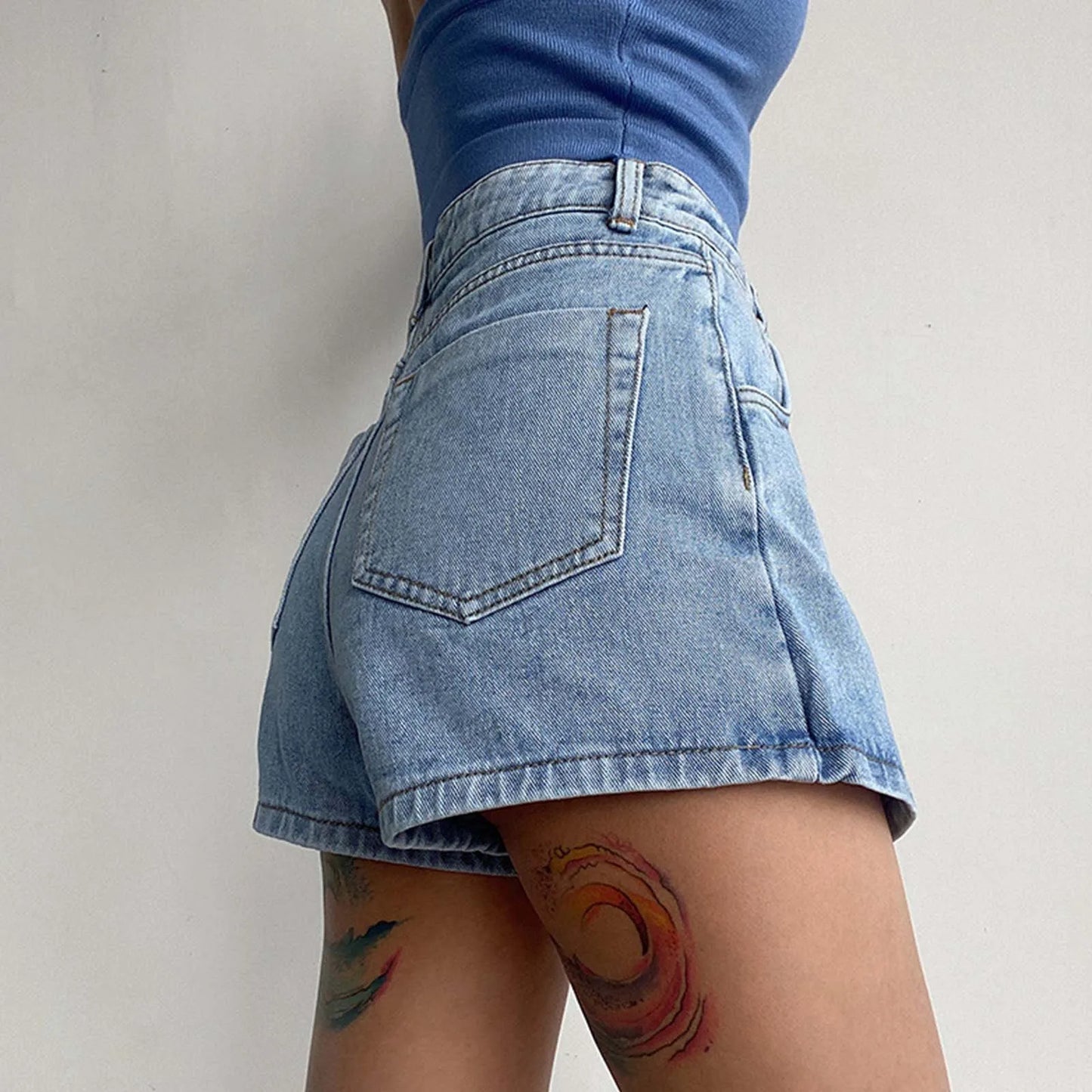 Plus Size S-5XL Shorts Skirts For Women Low Waist Double Layer Denim Shorts Summer Y2k Korean Harajuku Wide Leg Skorts Culottes