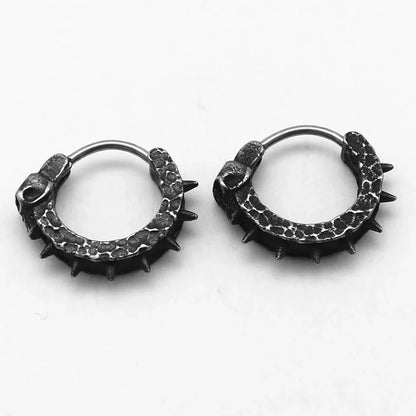 Gothic Black Skull Awl Earrings Statement Men Women Hip Hop Rock Jewelry Biker Party Accessories Hypoallergenic Earring Badiee Stylez