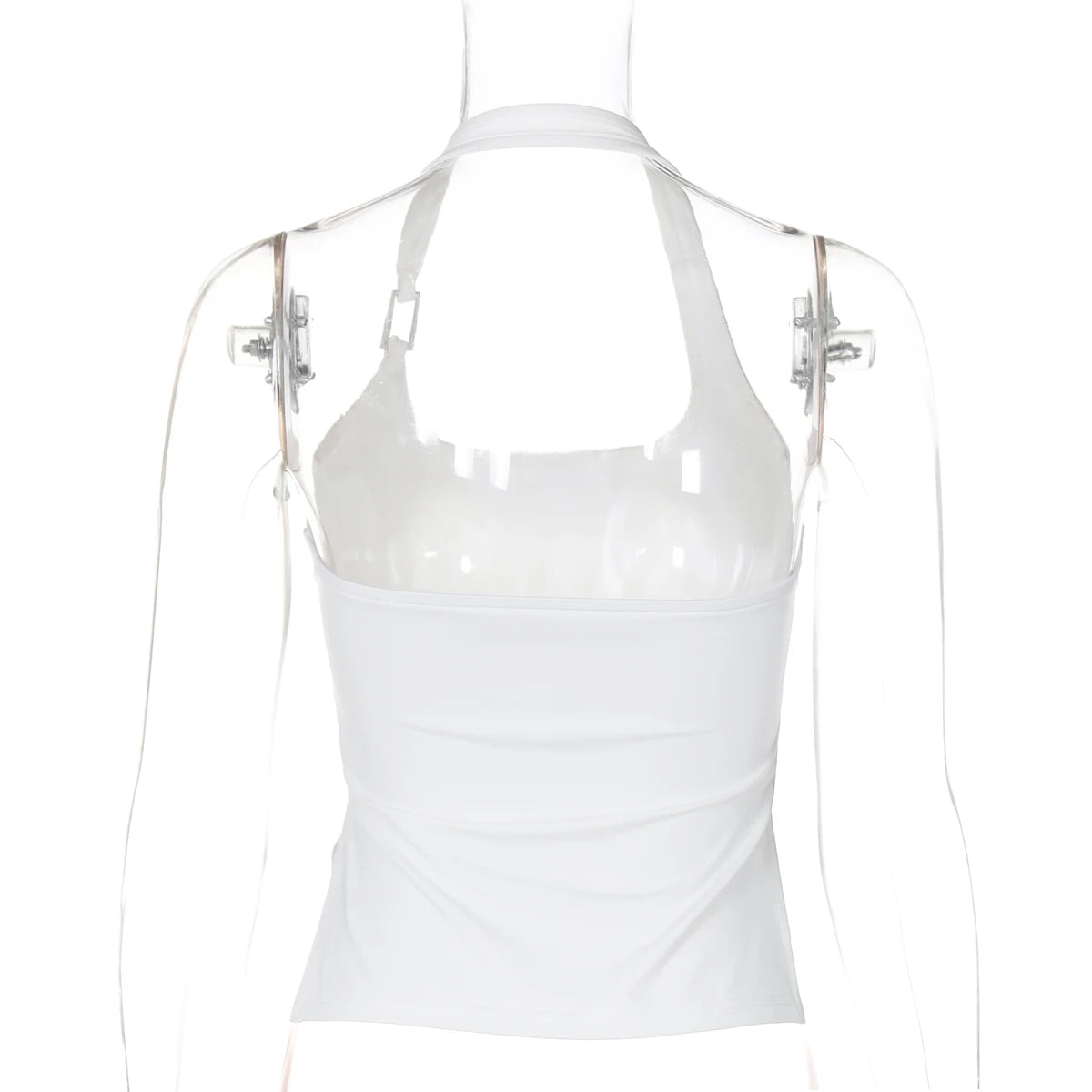 Dulzura Sleeveless Halter Side Slit Top With Button Sexy Casual Tank Party Club Streetwear Women’S Autumn Winter Clothes