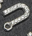10pcs /26pcs pieces silver English letters drill metal pendant DIY fashion necklace bag pendant earrings material 10pcs U