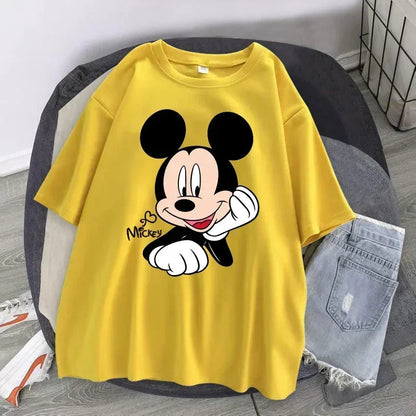 Women's T-shirt Cartoon Streetwear Mickey Mouse Women Tee Korean Loose Short Sleeve T Shirt Summer Y2k Clothes Tops Badiee Stylez