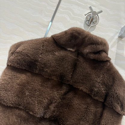 Autumn-winter luxurious short mink zippered vest Badiee Stylez