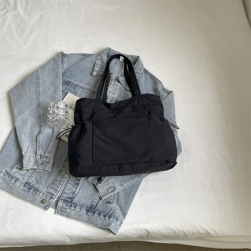 1 Piece Large Capacity Tote Bag fashion Shoulder Canvas Bag Work Commuting Bucket Bag