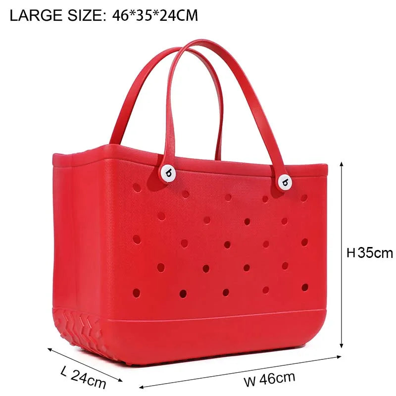 XL Eva Beach Boggs Bag Waterproof Extra Large Tote Bag Beach Basket Women Picnic Handbag 48cm XL Tote Bag Rubber shopping Bags