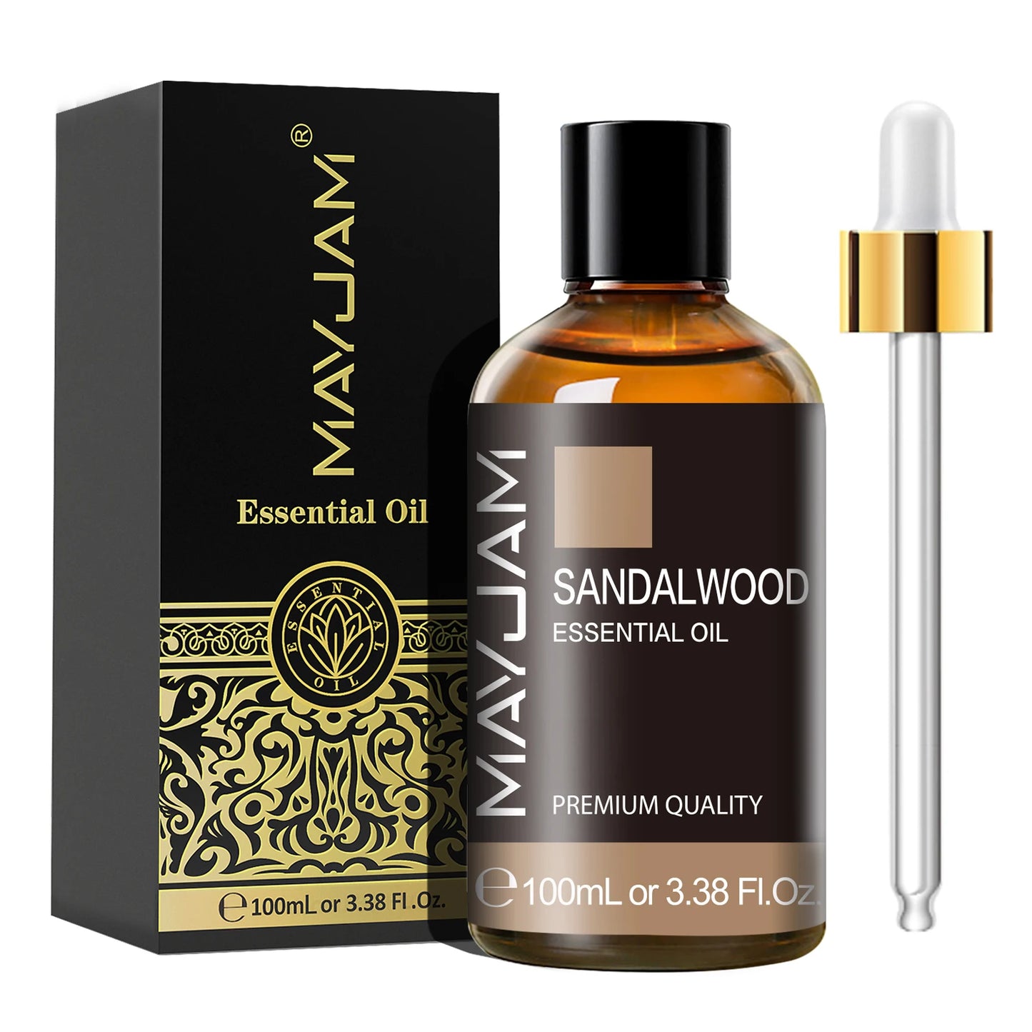MAYJAM 1PCS 100ML Essential Oil with Dropper Sandalwood Lavender Eucalyptus Vanilla Aroma Oil For Humidifier Scent Candle Burner - Badiee Stylez