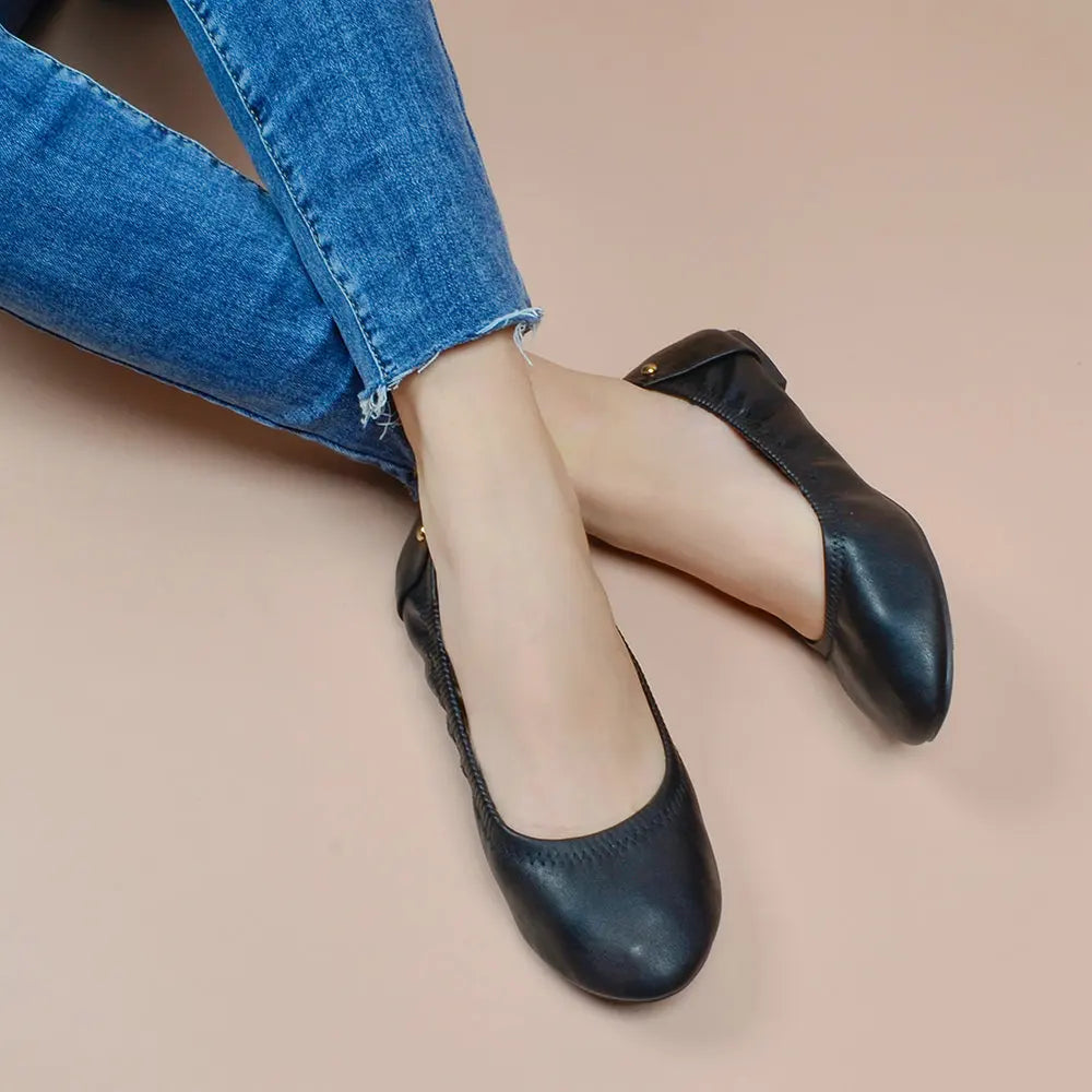 COSYSUSY Party Shoes Foldable Ballet Flats Portable Travel Fold up Shoe Prom Ballerina Flats Roll up for Bridal Wedding Shoes