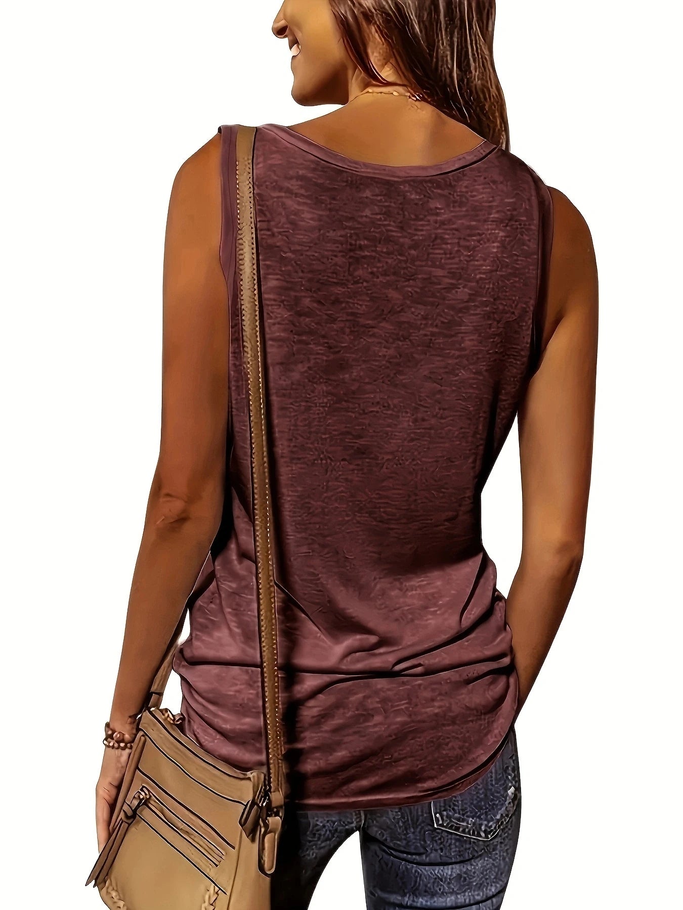 Versatile Women's V-Neck Half-Zip Tank Top - Casual All-Season Wear with Durable Stretch Fabric