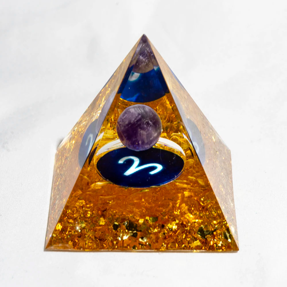 Natural Crystal Energy Generator Pyramid Peridot Amethyst Reiki Healing Chakra Resin Pyramid Egyptian Decor Room Decoration 1pc