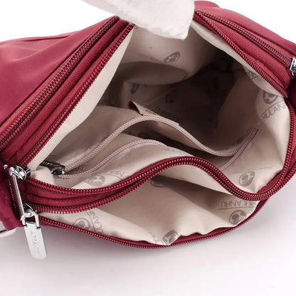 Waterproof Nylon Women Shoulder Bag Three Layers Handbag Ladies Crossbody Bags for Mother Girls Messenger Travel Daily Use Bags