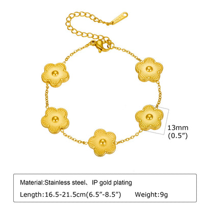 Vnox Exquisite 13mm Clover Bracelet Set for Women, Love Gift Bracelets for Wife Mothers Day Jewelry, Stainless Steel Cuff Bangle Badiee Stylez