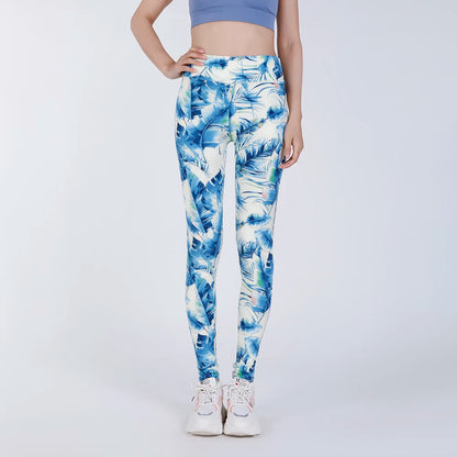 CUHAKCI High Waist Animal Printed Leggings Soft Stretchy Women Sexy Leopard Print Pencil Pants Sport Fitness Yoga Leggings S-2XL PD424BeigeGreenLeaf