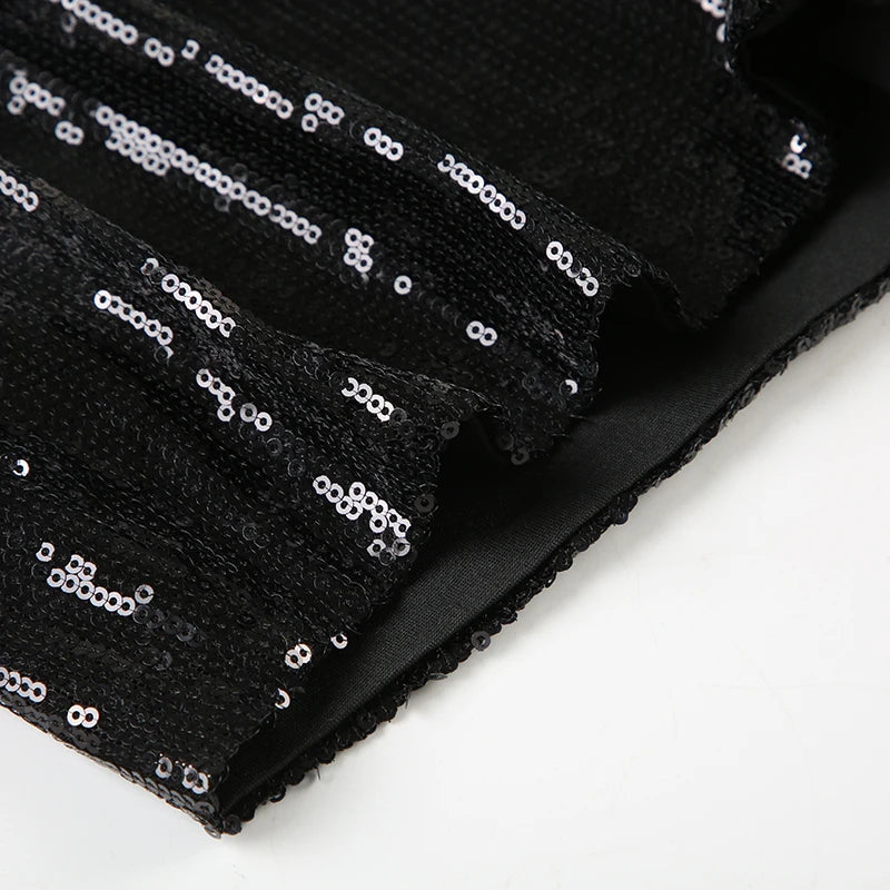 CIBBAR Party Style Skinny Sequin Shorts Solid Low Rise Slim-fitting Short Pants for Women y2k Aesthetic Streetwear Shorts Summer